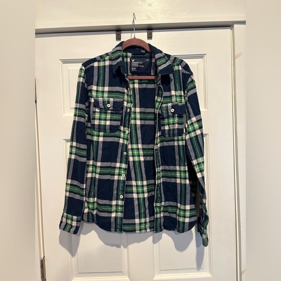 American Eagle Outfitters Other - American Eagle Outfitters Green and Blue Plaid Casual Button Down Shirt